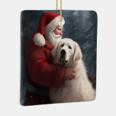 ピレネー素晴らしズウィズサンタクロースフェスティバルクリスマス セラミックオーナメント (右)