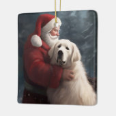ピレネー素晴らしズウィズサンタクロースフェスティバルクリスマス セラミックオーナメント (左)