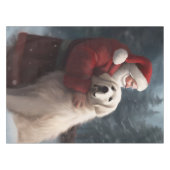 ピレネー素晴らしズウィズサンタクロースフェスティバルクリスマス テーブルクロス (正面(横))