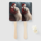 ピレネー素晴らしズウィズサンタクロースフェスティバルクリスマス ハンドファン (正面&裏面)