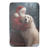 ピレネー素晴らしズウィズサンタクロースフェスティバルクリスマス バスマット (正面縦)