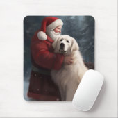 ピレネー素晴らしズウィズサンタクロースフェスティバルクリスマス マウスパッド (マウス)