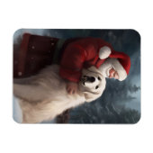 ピレネー素晴らしズウィズサンタクロースフェスティバルクリスマス マグネット (横)