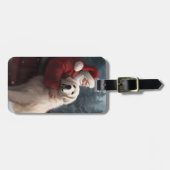 ピレネー素晴らしズウィズサンタクロースフェスティバルクリスマス ラゲッジタグ (正面横)