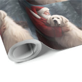 ピレネー素晴らしズウィズサンタクロースフェスティバルクリスマス ラッピングペーパー (ロールコーナー)