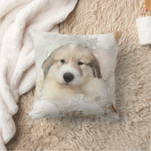 ピレネー素晴らしズウォーターカラーパピーホリデイ クッション (ブランケット)