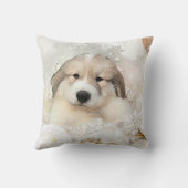 ピレネー素晴らしズウォーターカラーパピーホリデイ クッション (裏面)