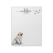 ピレネー素晴らしズウォーターカラーモノグラムパーソナライズされた ノートパッド (回転)