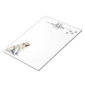 ピレネー素晴らしズウォーターカラーモノグラムパーソナライズされた ノートパッド (アングル)