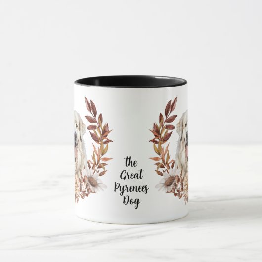 ピレネー素晴らしズドッグオータムリース マグカップ (中央)