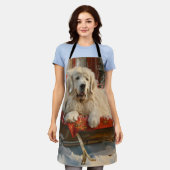 ピレネー素晴らしズドッグクリスマスフェスティバル エプロン (着用した状態)
