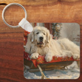 ピレネー素晴らしズドッグクリスマスフェスティバル キーホルダー (正面)