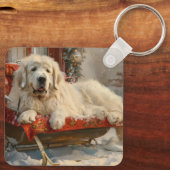 ピレネー素晴らしズドッグクリスマスフェスティバル キーホルダー (裏面)