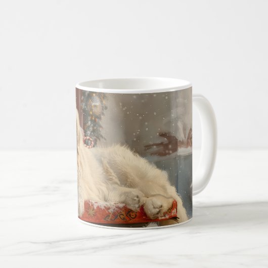 ピレネー素晴らしズドッグクリスマスフェスティバル コーヒーマグカップ (正面右)