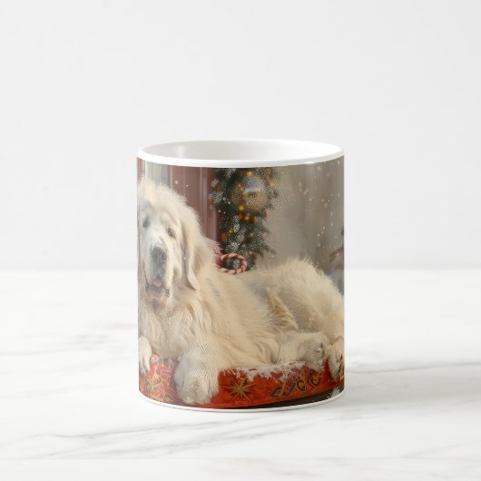 ピレネー素晴らしズドッグクリスマスフェスティバル コーヒーマグカップ (中央)