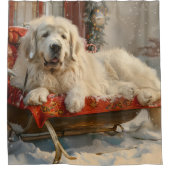 ピレネー素晴らしズドッグクリスマスフェスティバル シャワーカーテン (正面)