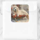 ピレネー素晴らしズドッグクリスマスフェスティバル スクエアシール (バッグ)