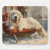 ピレネー素晴らしズドッグクリスマスフェスティバル マウスパッド (正面)