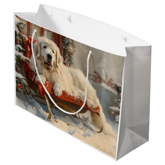 ピレネー素晴らしズドッグクリスマスフェスティバル ラージペーパーバッグ (裏面アングル)