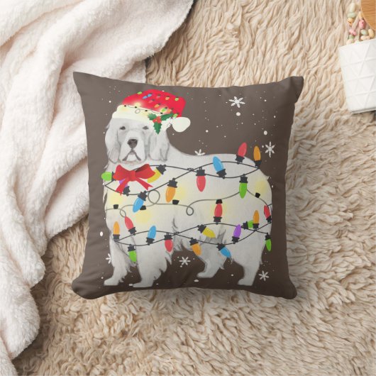 ピレネー素晴らしズドッグクリスマスライトクリスマスママパパ クッション (ブランケット)