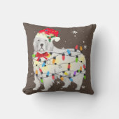 ピレネー素晴らしズドッグクリスマスライトクリスマスママパパ クッション (正面)