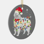 ピレネー素晴らしズドッグクリスマスライトクリスマスママパパ セラミックオーナメント (右)
