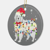 ピレネー素晴らしズドッグクリスマスライトクリスマスママパパ セラミックオーナメント (左)