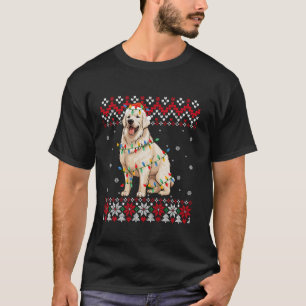 ピレネー素晴らしズドッグサンタハットメンズキッズ醜いクリスマス Tシャツ