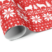 ピレネー素晴らしズドッグシルエットのクリスマスパターン ラッピングペーパー (ロールコーナー)