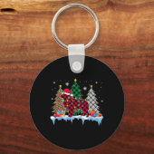 ピレネー素晴らしズドッグツリークリスマスライトおもしろいクリスマス キーホルダー (正面)