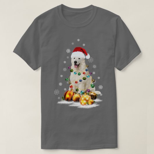 ピレネー素晴らしズドッグライツクリスマスマッチングファミリー Tシャツ (デザイン正面)