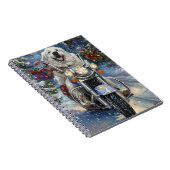 ピレネー素晴らしズドッグライディングオートバイクリスマス ノートブック (右側)