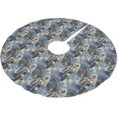 ピレネー素晴らしズドッグライディングオートバイクリスマス ブラッシュドポリエステルツリースカート (アングル)