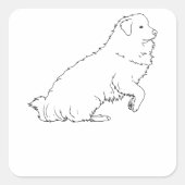 ピレネー素晴らしズドッグラインアート スクエアシール (正面)