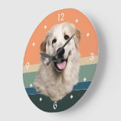 ピレネー素晴らしズドッグレトロサンセット ラージ壁時計 (傾斜)