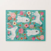 ピレネー素晴らしズドッグヴィンテージフローラ ジグソーパズル (横)