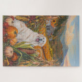 ピレネー素晴らしズドッグ秋の収穫感謝祭 ジグソーパズル (横)