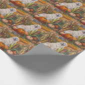 ピレネー素晴らしズドッグ秋の収穫感謝祭 ラッピングペーパー (角)
