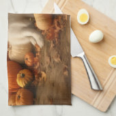 ピレネー素晴らしズパピーオータムデライトカボチャ キッチンタオル (四つ折り)