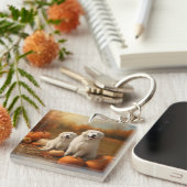 ピレネー素晴らしズパピーオータムデライトカボチャ キーホルダー (正面右)