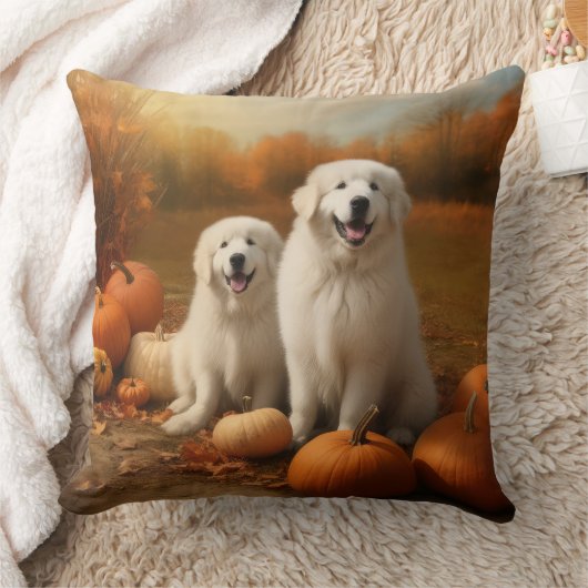 ピレネー素晴らしズパピーオータムデライトカボチャ クッション (ブランケット)