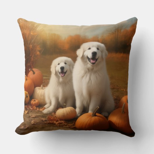 ピレネー素晴らしズパピーオータムデライトカボチャ クッション (正面)