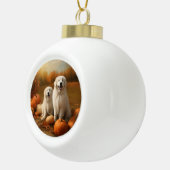 ピレネー素晴らしズパピーオータムデライトカボチャ セラミックボールオーナメント (右)