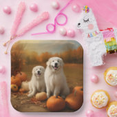 ピレネー素晴らしズパピーオータムデライトカボチャ ペーパープレート (パーティー)