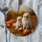 ピレネー素晴らしズパピーオータムデライトカボチャ 缶バッジ (インサイチュ)