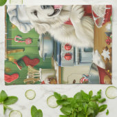 ピレネー素晴らしズホリデーベーキング:フェスティバルクリスマス キッチンタオル (折り畳み)