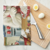 ピレネー素晴らしズホリデーベーキング:フェスティバルクリスマス キッチンタオル (四つ折り)