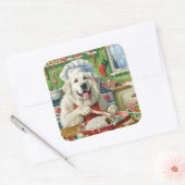 ピレネー素晴らしズホリデーベーキング:フェスティバルクリスマス スクエアシール (封筒)