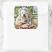 ピレネー素晴らしズホリデーベーキング:フェスティバルクリスマス スクエアシール (バッグ)