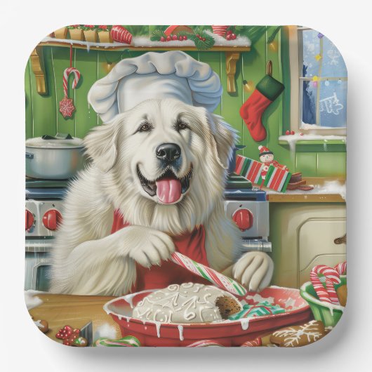 ピレネー素晴らしズホリデーベーキング:フェスティバルクリスマス ペーパープレート (正面)